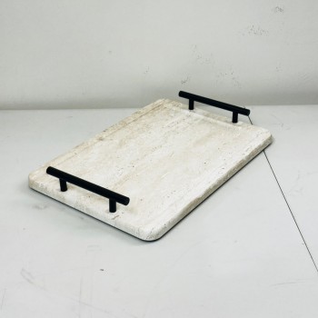طوفرية تقديم خشبية بمقابض معدنية2×36×26سم