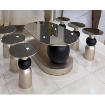 طقم طاولة قهوة مع طاولات جانبية بتصميم عصري فاخر 7 قطع    (منتج تفصيل)