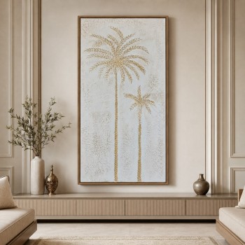 لوحة جدارية فنية مستطيلة بتصميم زخرفي بارز  120×80سم  (منتج تفصيل)