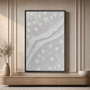 لوحة جدارية فنية مستطيلة بتصميم زخرفي بارز  120×80سم  (منتج تفصيل)