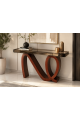 طاولة كونسول أنيقة بتصميم عصري فاخر  سطح مرايا زجاج مقاس 140×35×95سم (منتج تفصيل)