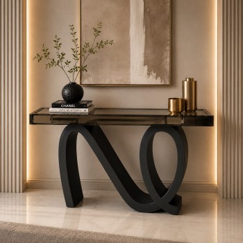 طاولة كونسول أنيقة بتصميم عصري فاخر  سطح مرايا زجاج مقاس 140×35×95سم (منتج تفصيل)