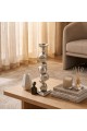شمعدان فضي تصميم انيق 60×8×8سم