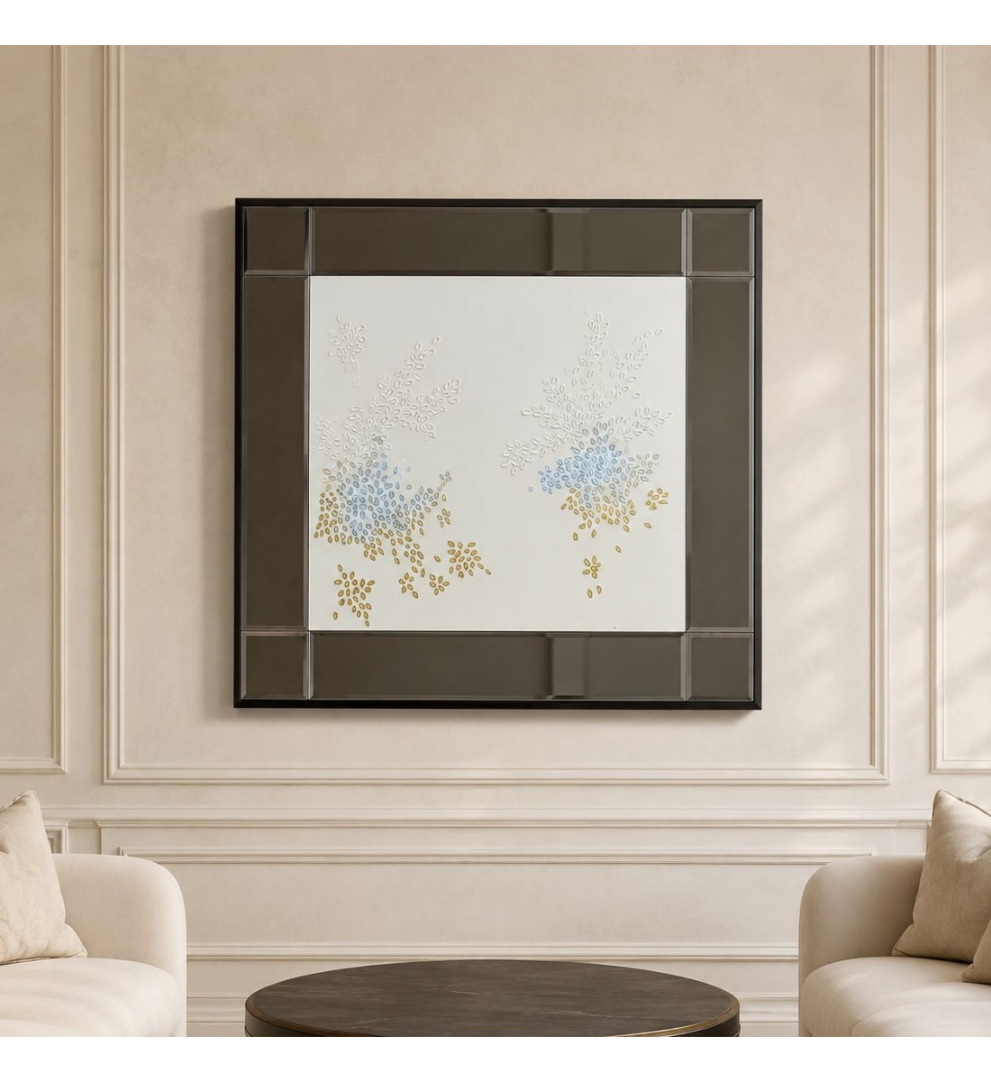 لوحة جدارية مرايا فنية مستطيلة بتصميم زخرفي بارز 110×120سم (منتج تفصيل) لوحة جدارية مرايا فنية مستطيلة بتصميم زخرفي بارز 110×120سم (منتج تفصيل)