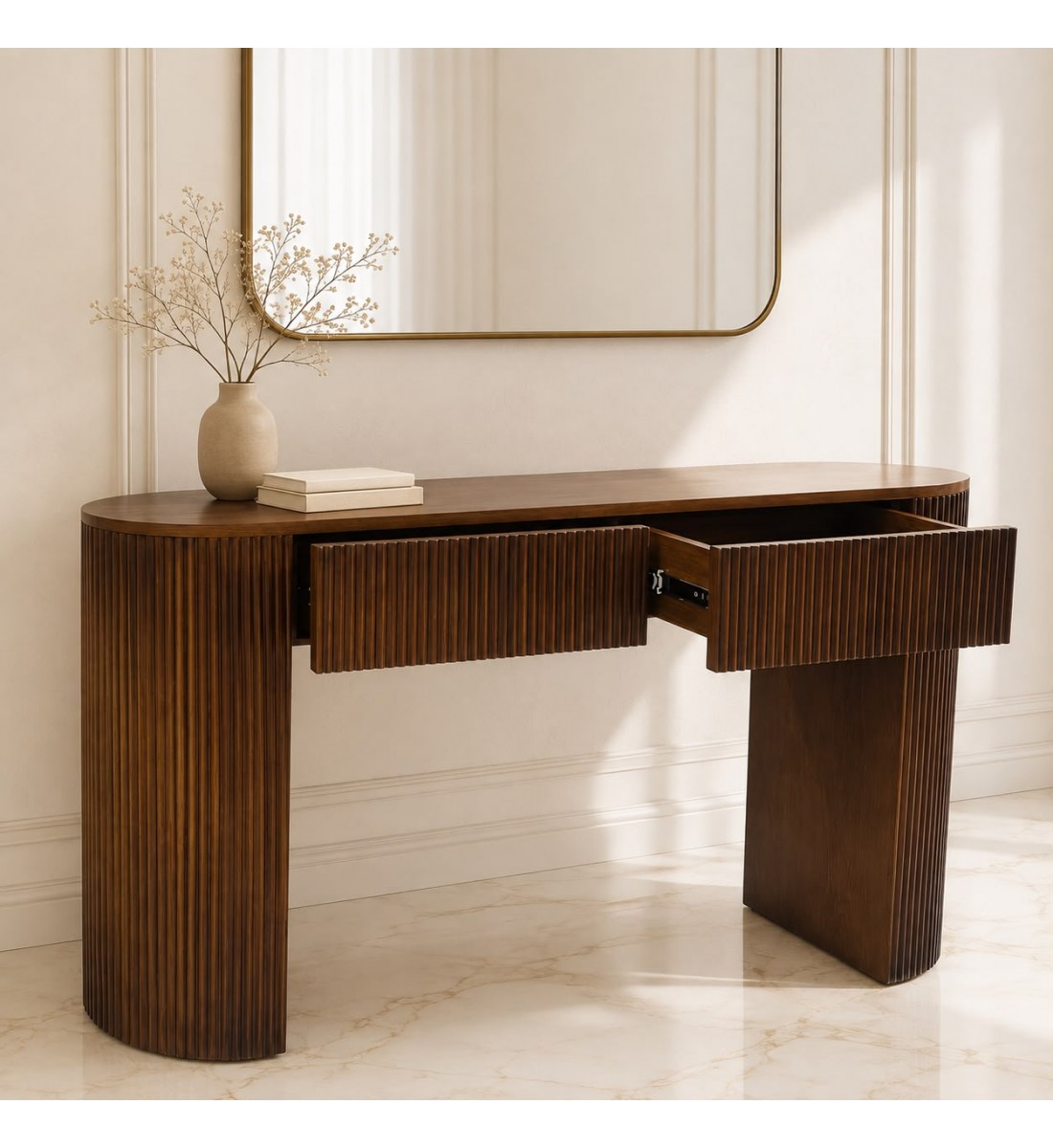 مدخل خشبي فاخر بتصميم كلاسيكي راقٍ 160×40×90سم مدخل خشبي فاخر بتصميم كلاسيكي راقٍ 160×40×90سم