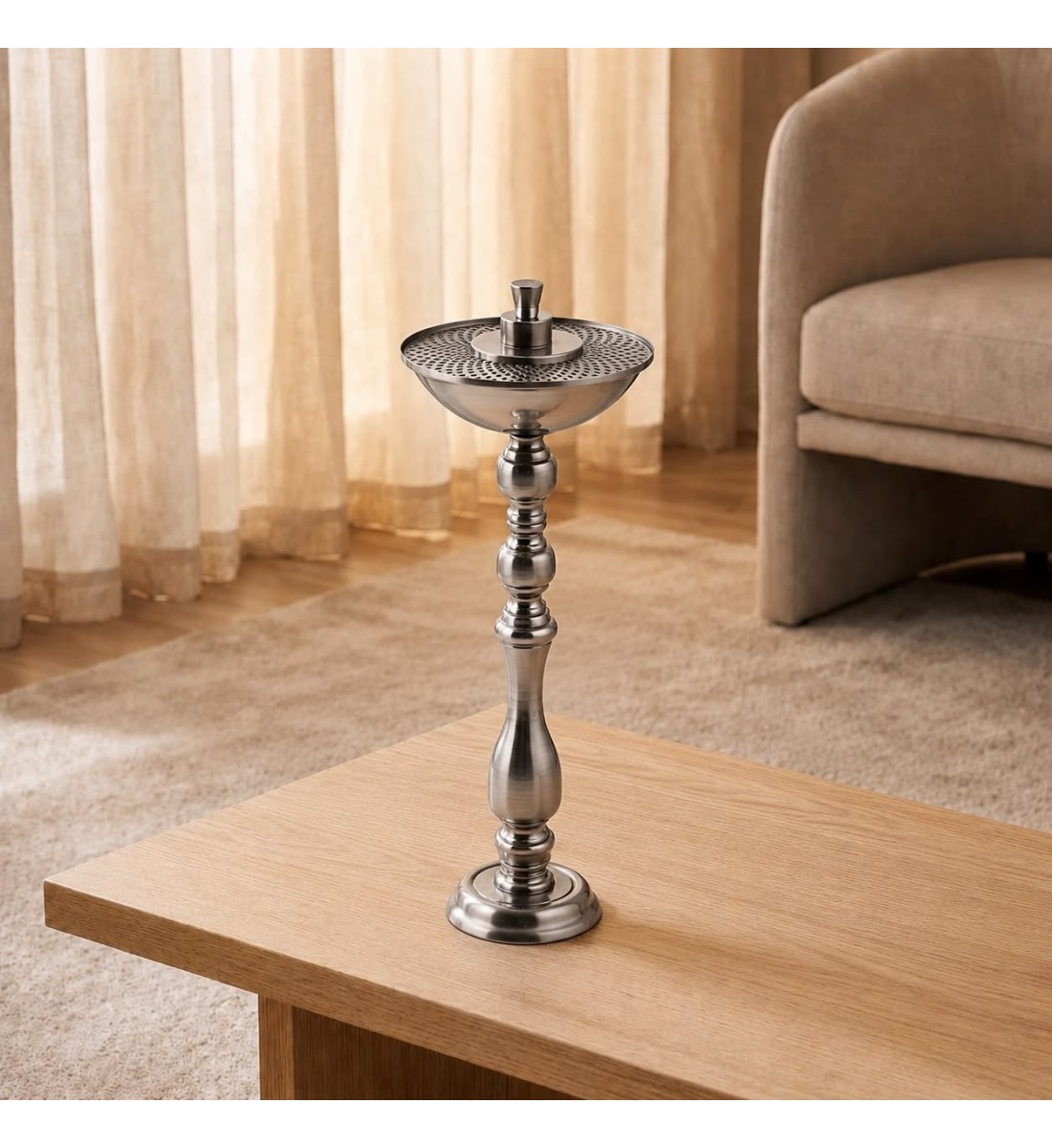 مبخرة معدنية فضية طويلة بتصميم فاخر 52×15×15سم مبخرة معدنية فضية طويلة بتصميم فاخر 52×15×15سم