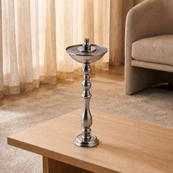 مبخرة معدنية فضية طويلة بتصميم فاخر 52×15×15سم 