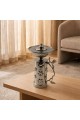 مبخرة فضية بقاعدة زجاجية وغصن مزخرف20×16×16سم مبخرة فضية بقاعدة زجاجية وغصن مزخرف20×16×16سم