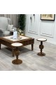 طقم طاولات ضيافة سطح بديل رخام وخشب قاعدة خشبي فاخر بتصميم كلاسيكي أنيق 5 قطع (منتج تفصيل) طقم طاولات ضيافة سطح بديل رخام وخشب قاعدة خشبي فاخر بتصميم كلاسيكي أنيق 5 قطع (منتج تفصيل)