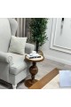 طاولة خدمة جانبية سطح بديل رخام وخشب مقاس 35*35*55 سم طاولة خدمة جانبية سطح بديل رخام وخشب مقاس 35*35*55 سم