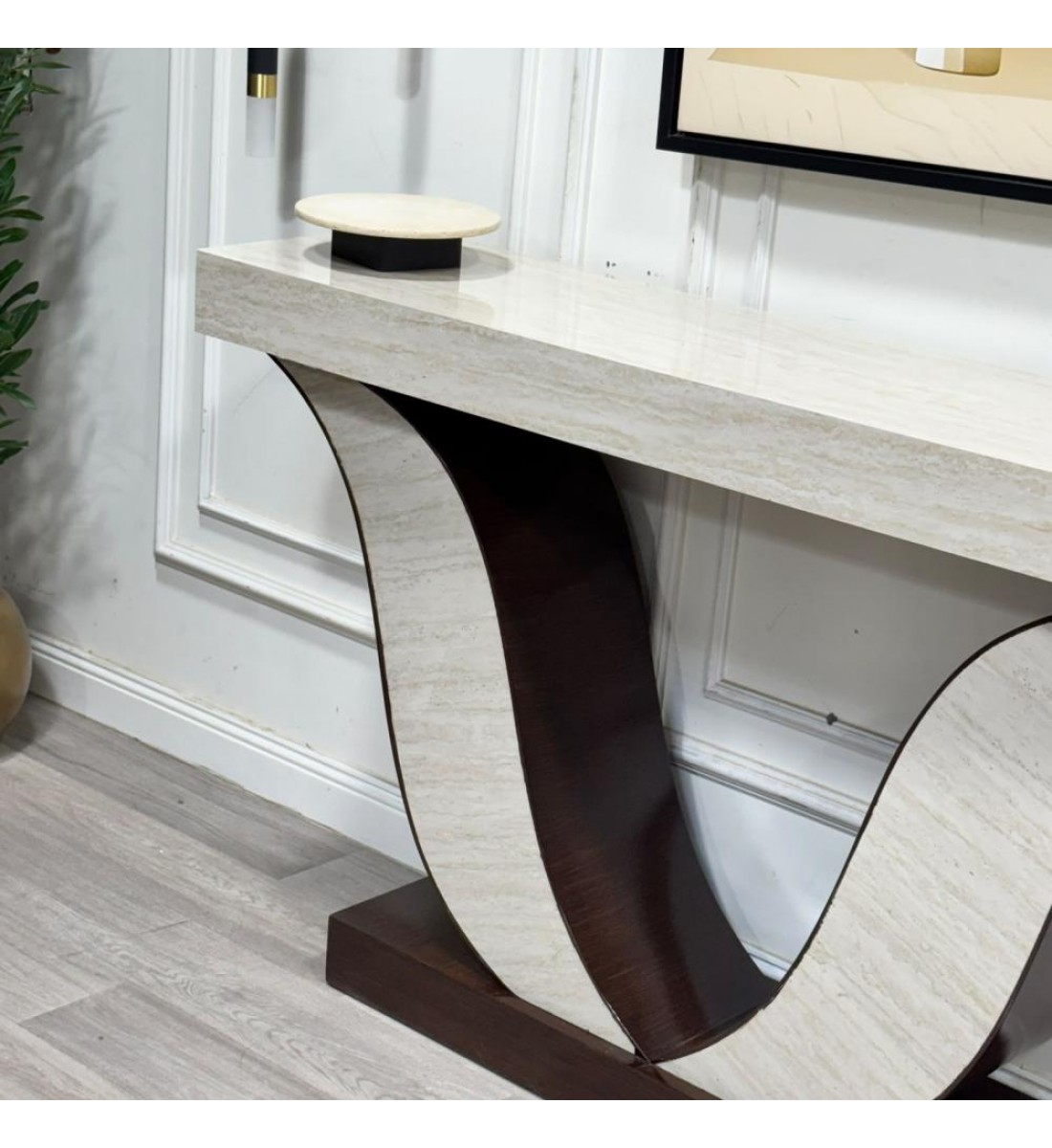 مدخل او طاولة كونسول سطح بديل الرخام بتصميم كلاسيكي فريد فاخر 150×36 ×90سم مدخل او طاولة كونسول سطح بديل الرخام بتصميم كلاسيكي فريد فاخر 150×36 ×90سم