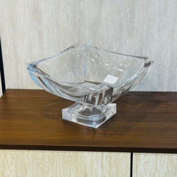 وعاء تقديم زجاجي فاخر بقاعدة مرتفعة 15×27×27سم 