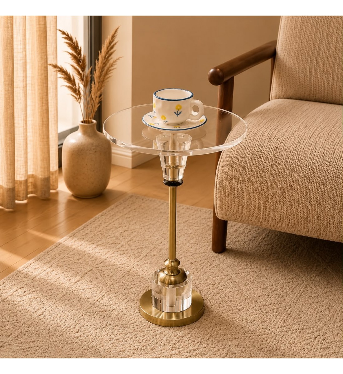 طاولة جانبية فاخرة بتصميم عصري أنيق 35×35×60سم طاولة جانبية فاخرة بتصميم عصري أنيق 35×35×60سم