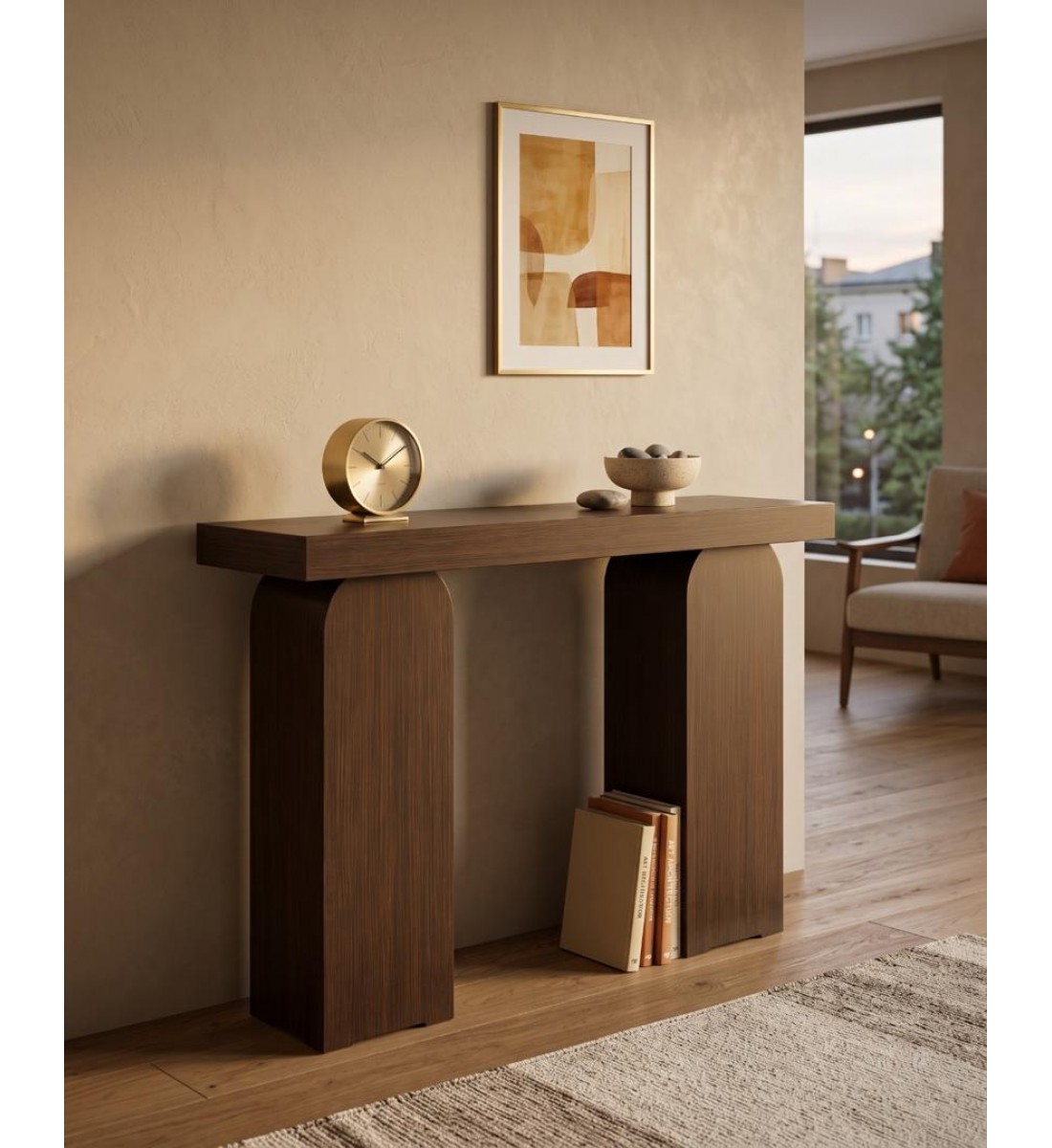 طاولة مدخل كونسول مودرن بتصميم هندسي فريد خشب140×90×40 (منتج تفصيل ) طاولة مدخل كونسول مودرن بتصميم هندسي فريد خشب140×90×40 (منتج تفصيل )