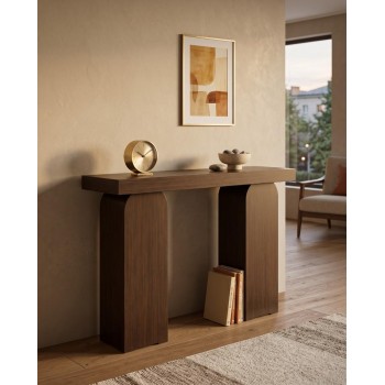 طاولة مدخل كونسول مودرن بتصميم هندسي فريد خشب140×90×40 (منتج تفصيل )