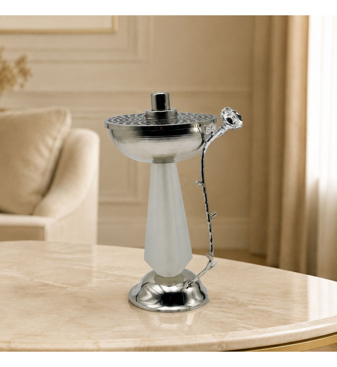 مبخرة فاخرة بتصميم أنيق وعصري، تتميز بهيكل معدني متين يجمع بين الجمال والعملية، 23×14×14سم مبخرة فاخرة بتصميم أنيق وعصري، تتميز بهيكل معدني متين يجمع بين الجمال والعملية، 23×14×14سم