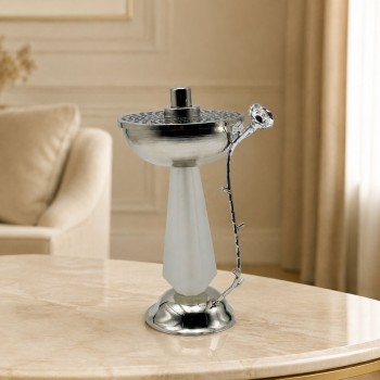 مبخرة فاخرة بتصميم أنيق وعصري، تتميز بهيكل معدني متين يجمع بين الجمال والعملية، 23×14×14سم