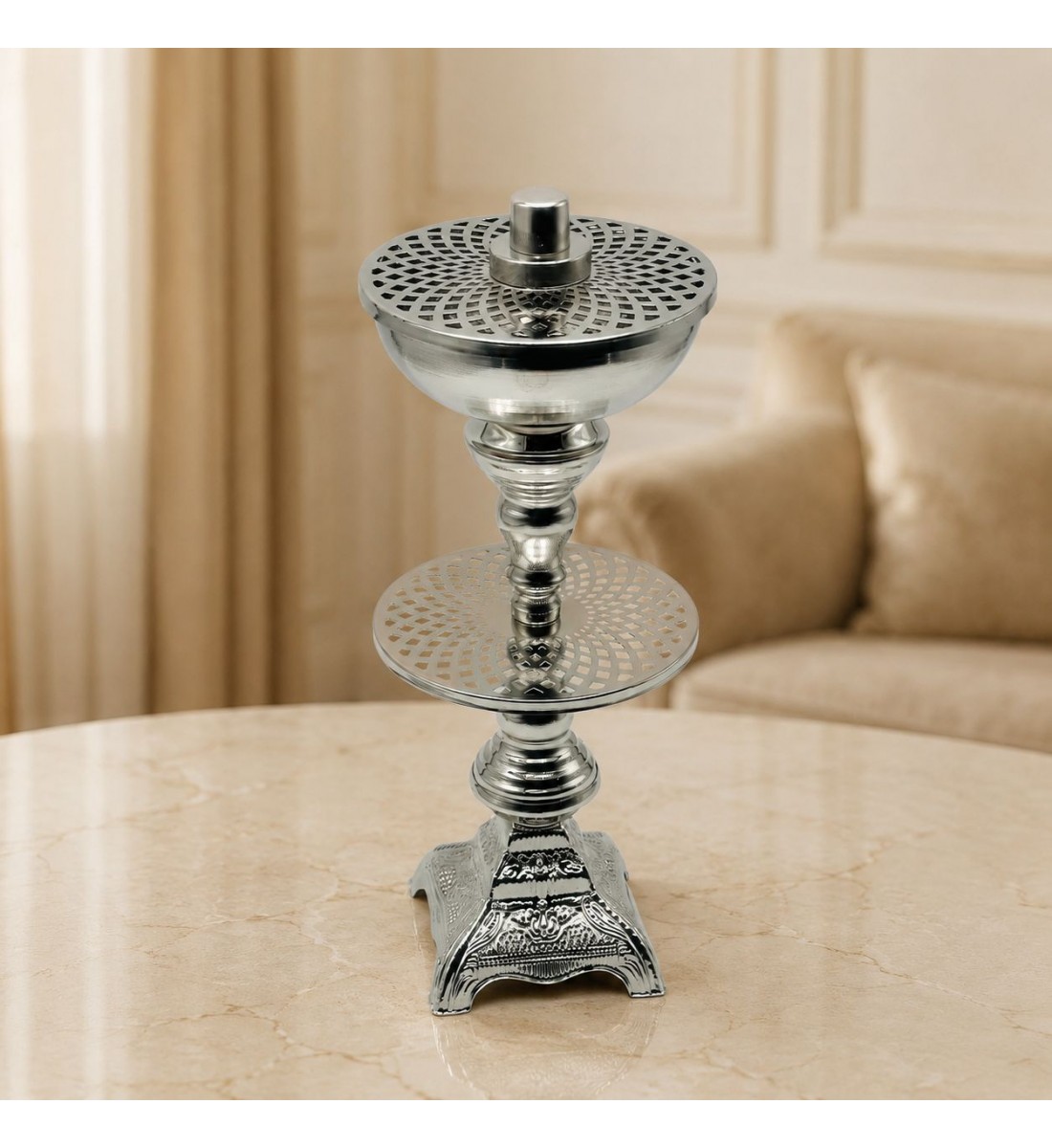 مبخرة فاخرة بتصميم أنيق وعصري، تتميز بهيكل معدني متين يجمع بين الجمال والعملية،32×13×13سم مبخرة فاخرة بتصميم أنيق وعصري، تتميز بهيكل معدني متين يجمع بين الجمال والعملية،32×13×13سم