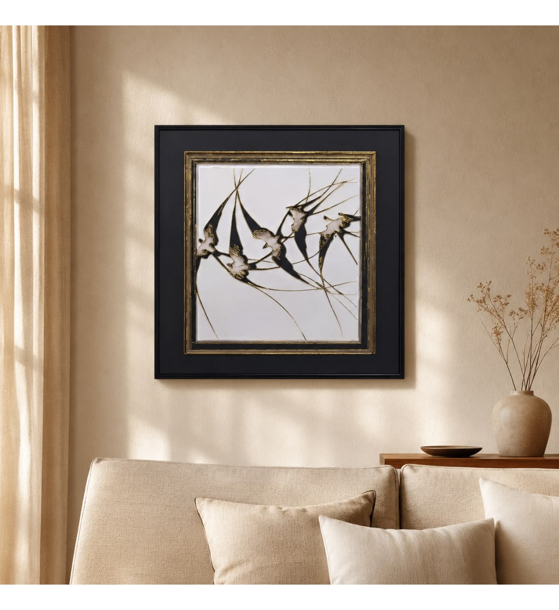 لوحة جدارية فنية بتصميم تجريدي عصري50×50سم 