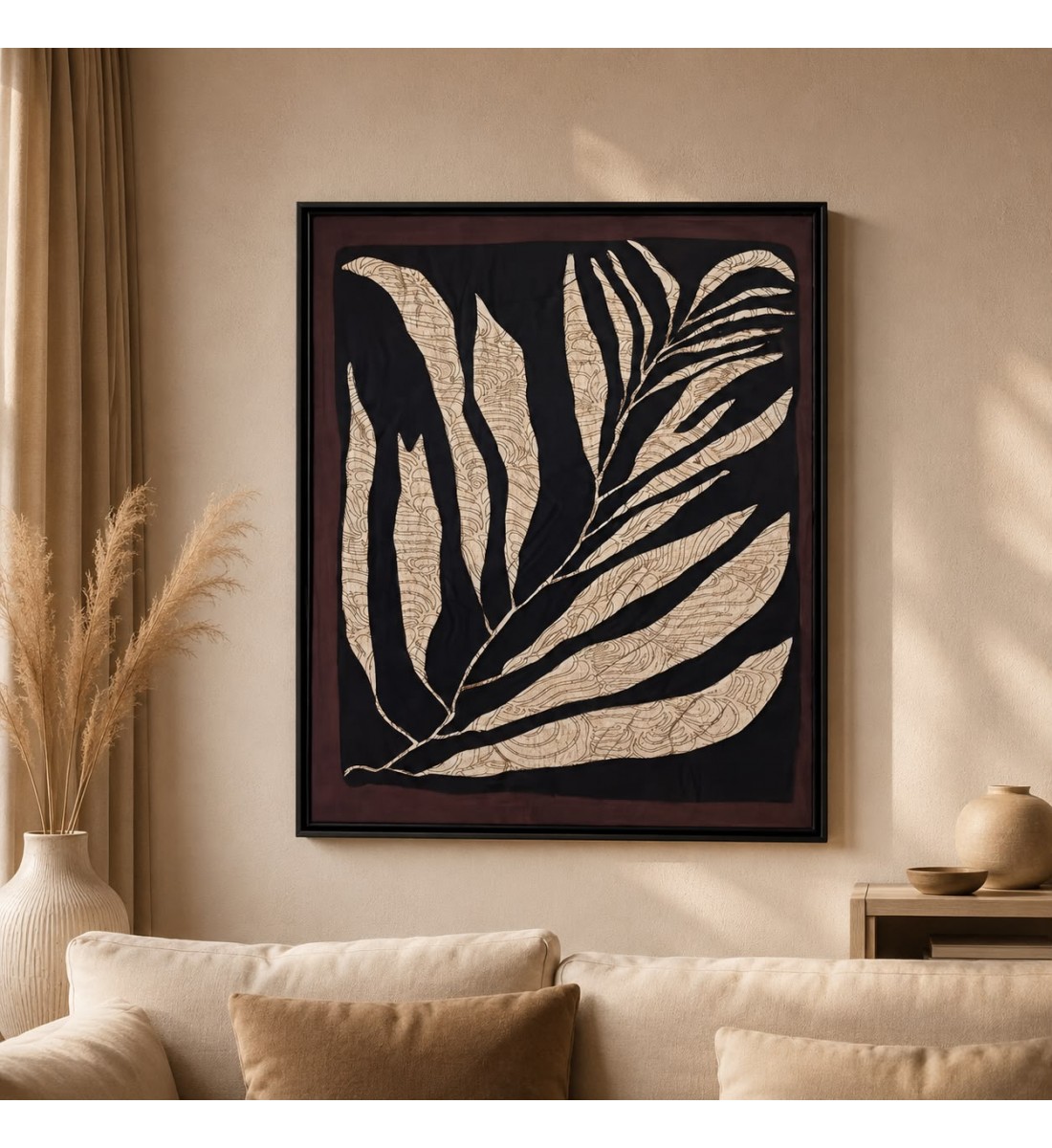 لوحة جدارية فنية بتصميم تجريدي عصري60×50سم 