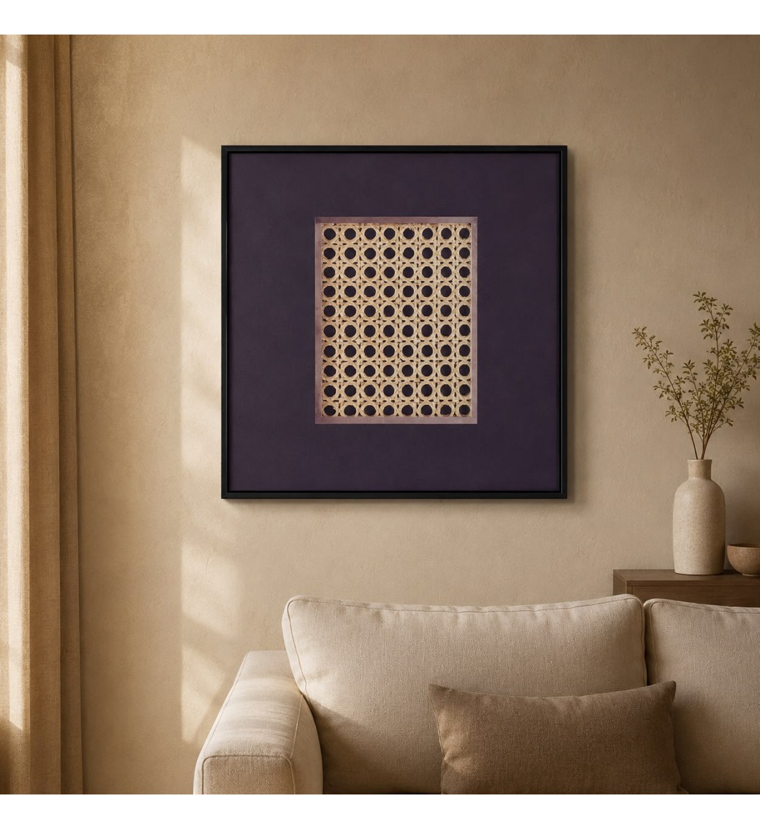 لوحة جدارية فنية بتصميم تجريدي عصري50×50سم 