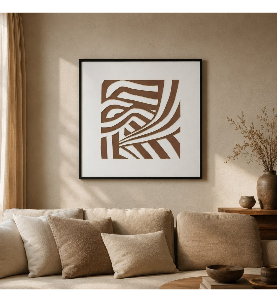 لوحة جدارية فنية بتصميم تجريدي عصري50×50سم لوحة جدارية فنية بتصميم تجريدي عصري50×50سم