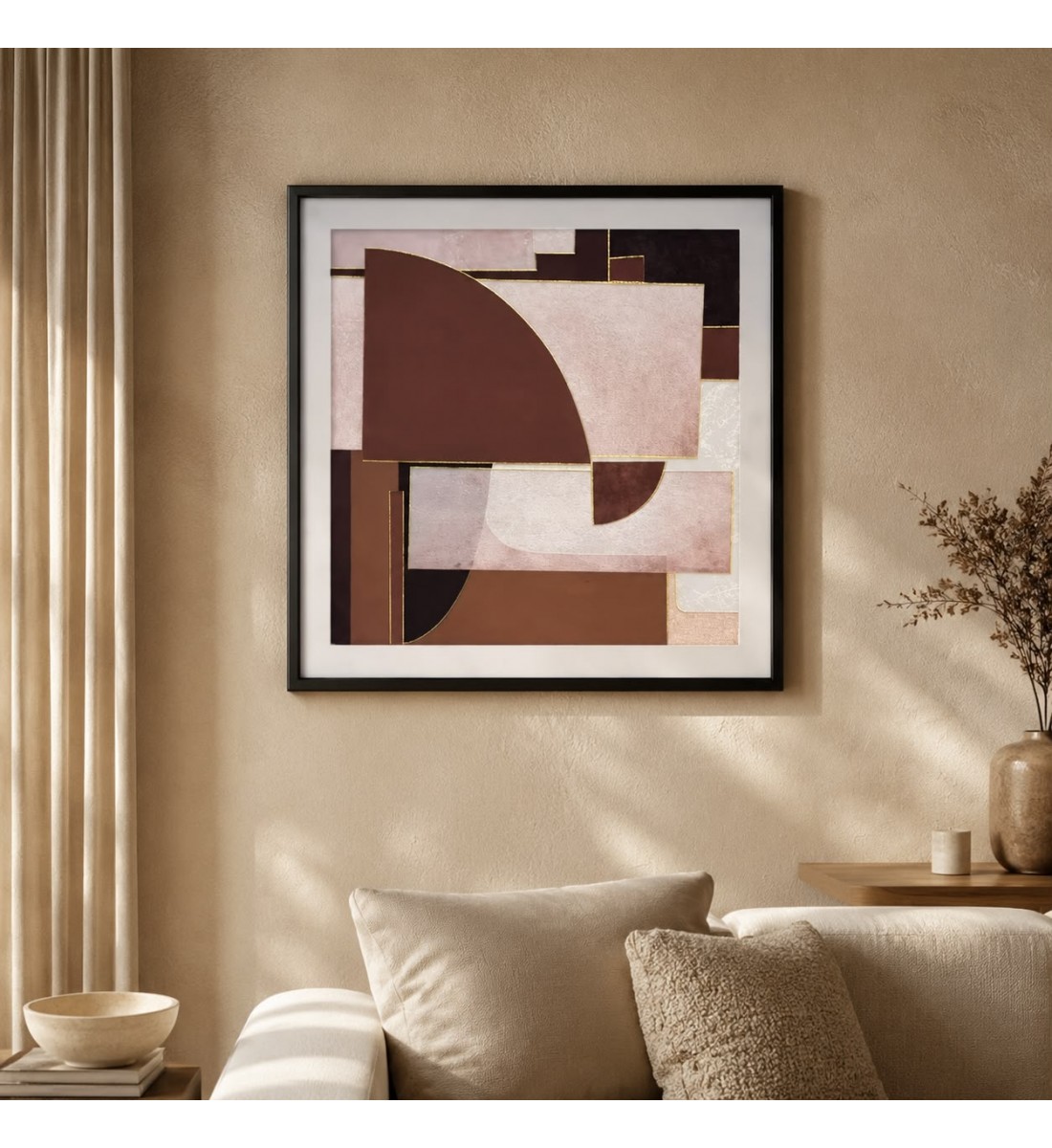 لوحة جدارية فنية بتصميم تجريدي عصري50×50سم لوحة جدارية فنية بتصميم تجريدي عصري50×50سم