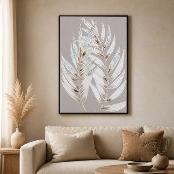لوحة جدارية فنية بتصميم عصري مستوحى من أوراق النباتات 120×80سم لوحة جدارية فنية بتصميم عصري مستوحى من أوراق النباتات 120×80سم