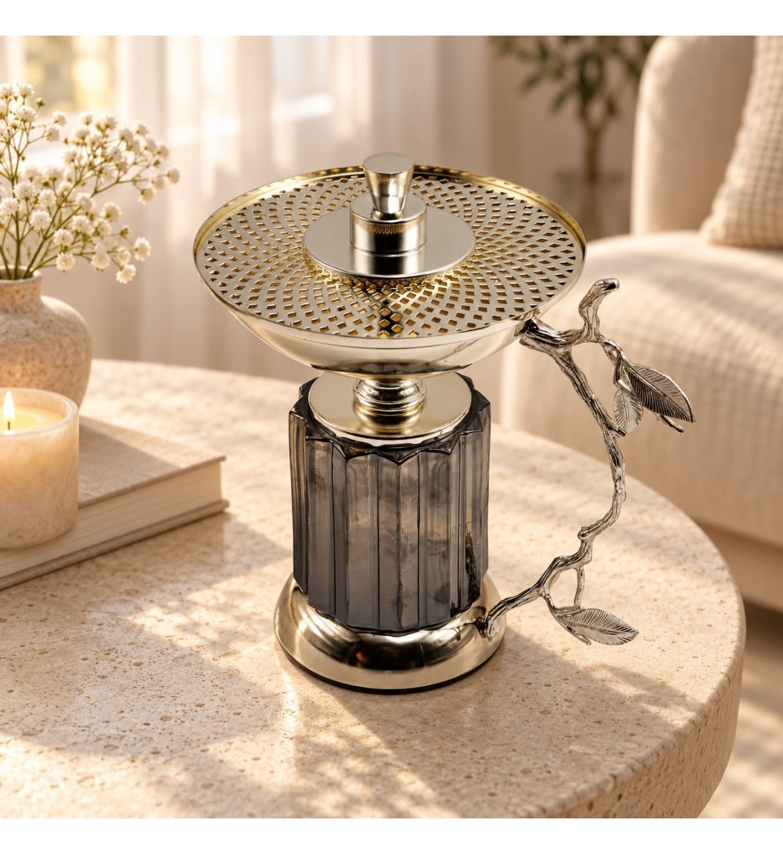 مبخرة بتصميم يجمع بين الأناقة والزخارف20×16×23سم