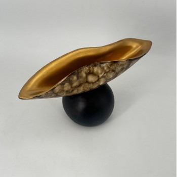 قطعة ديكور فنية على هيئة طبق/وعاء تجريدي مرتفع, 36×6×18