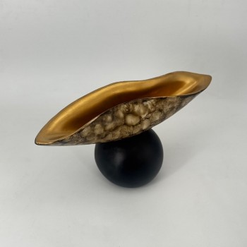 قطعة ديكور فنية على هيئة طبق/وعاء تجريدي مرتفع, 36×6×18 قطعة ديكور فنية على هيئة طبق/وعاء تجريدي مرتفع, 36×6×18