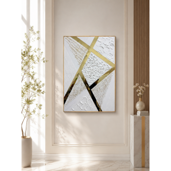 لوحة ديكور راقية بإطار ذهبي مقاس 80 × 120 سم