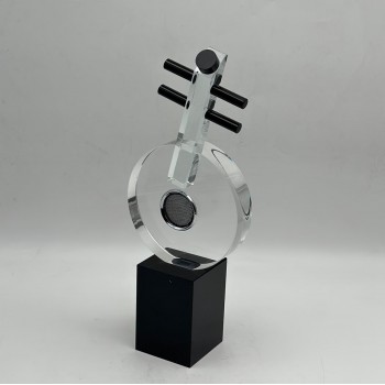 تحفة ديكور مجسم آلة موسيقية كريستالي فاخر ،34×6×4
