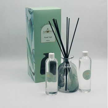 طقم فواحة أعواد عطرية برائحة Wood Sage أروما بوتيك. 800مل