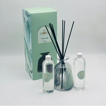 طقم فواحة أعواد عطرية برائحة Wood Sage أروما بوتيك. 800مل