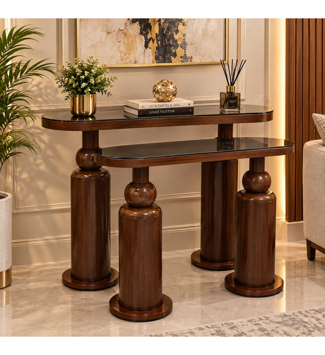 طقم مدخل قطعتين بسطح زجاج شفاف وخشب شكل انيق وحديث (منتج تفصيل ) طقم مدخل قطعتين بسطح زجاج شفاف وخشب شكل انيق وحديث (منتج تفصيل )