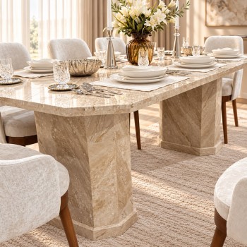 طقم طاولة طعام فاخر بسطح رخامي مع 8 كراسي بتصميم عصري. طقم طاولة طعام فاخر بسطح رخامي مع 8 كراسي بتصميم عصري.