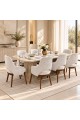 طقم طاولة طعام فاخر بسطح رخامي مع 8 كراسي بتصميم عصري. طقم طاولة طعام فاخر بسطح رخامي مع 8 كراسي بتصميم عصري.