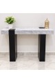 طاولة مدخل فاخر بسطح بديل الرخام وقواعد خشبية بتصميم عصري. 140×90×40 سم طاولة مدخل فاخر بسطح بديل الرخام وقواعد خشبية بتصميم عصري. 140×90×40 سم