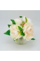 بوكيه ورد صناعي فاخر مع مزهرية زجاجية شفافة. بوكيه ورد صناعي فاخر مع مزهرية زجاجية شفافة.