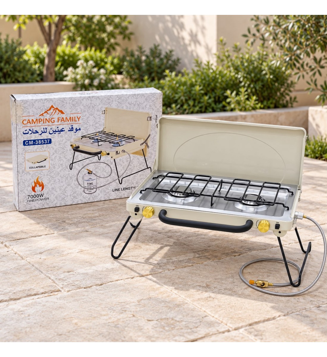 موقد رحلات غاز عينين قابل للطي – Camping Family موقد رحلات غاز عينين قابل للطي – Camping Family