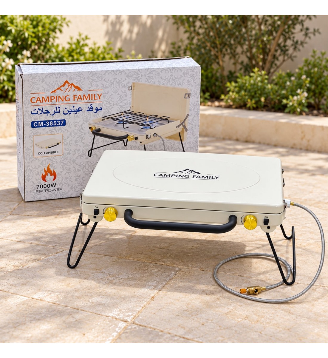 موقد رحلات غاز عينين قابل للطي – Camping Family موقد رحلات غاز عينين قابل للطي – Camping Family