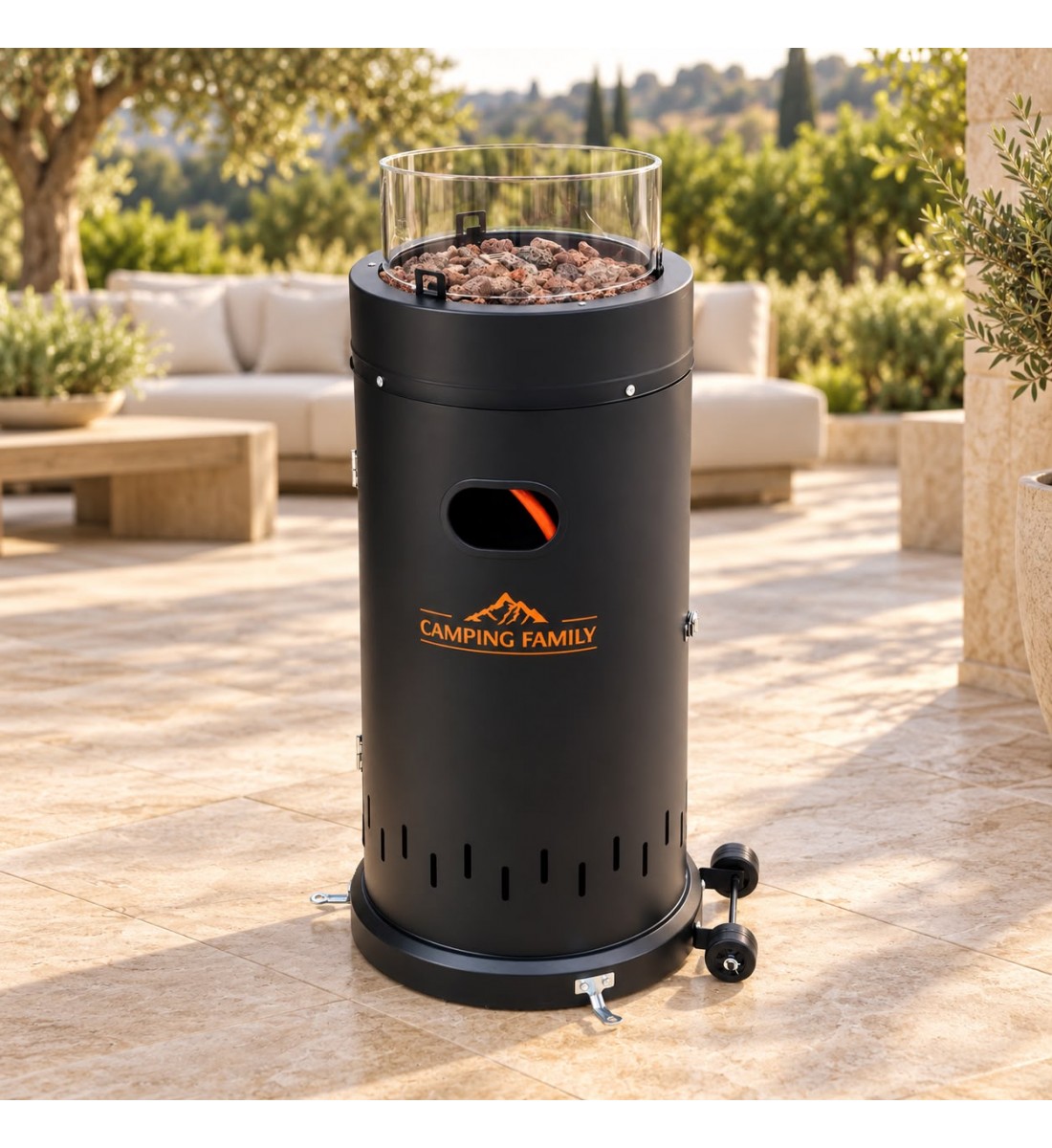 دفاية غاز خارجية دائرية زجاجية – CAMPING FAMILY. دفاية غاز خارجية دائرية زجاجية – CAMPING FAMILY.