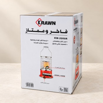 دفاية كهربائية فاخر وممتاز كراون KRAWN بقدرة 2000 واط – موديل KW-2000R.