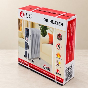 دفاية زيت كهربائية DLC بقوة 2400 واط – 13 ريشة مع مؤقت ومنظم حرارة.