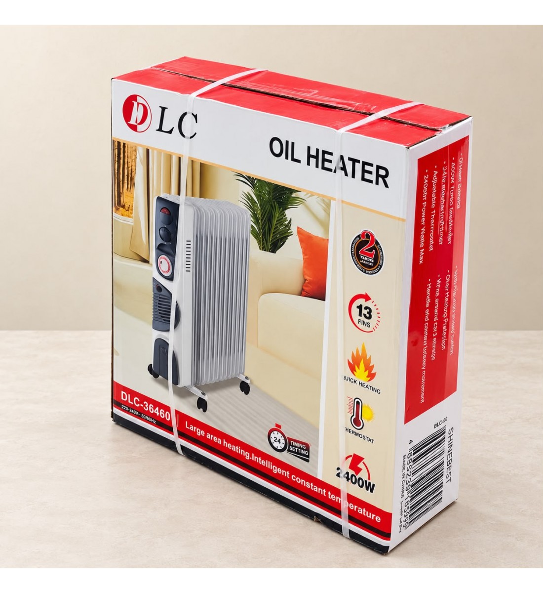 دفاية زيت كهربائية DLC بقوة 2400 واط – 13 ريشة مع مؤقت ومنظم حرارة. دفاية زيت كهربائية DLC بقوة 2400 واط – 13 ريشة مع مؤقت ومنظم حرارة.