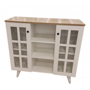 ركن كافي خشبي  لون ابيض 100*90*33 سم