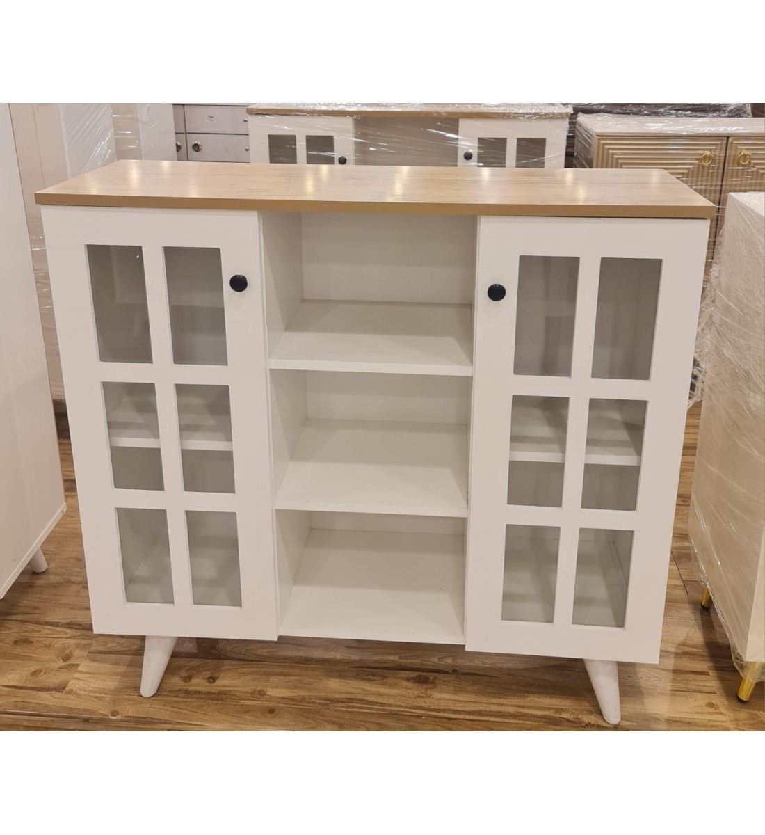 Coffee corner wood white color 100 * 90 * 33 cm