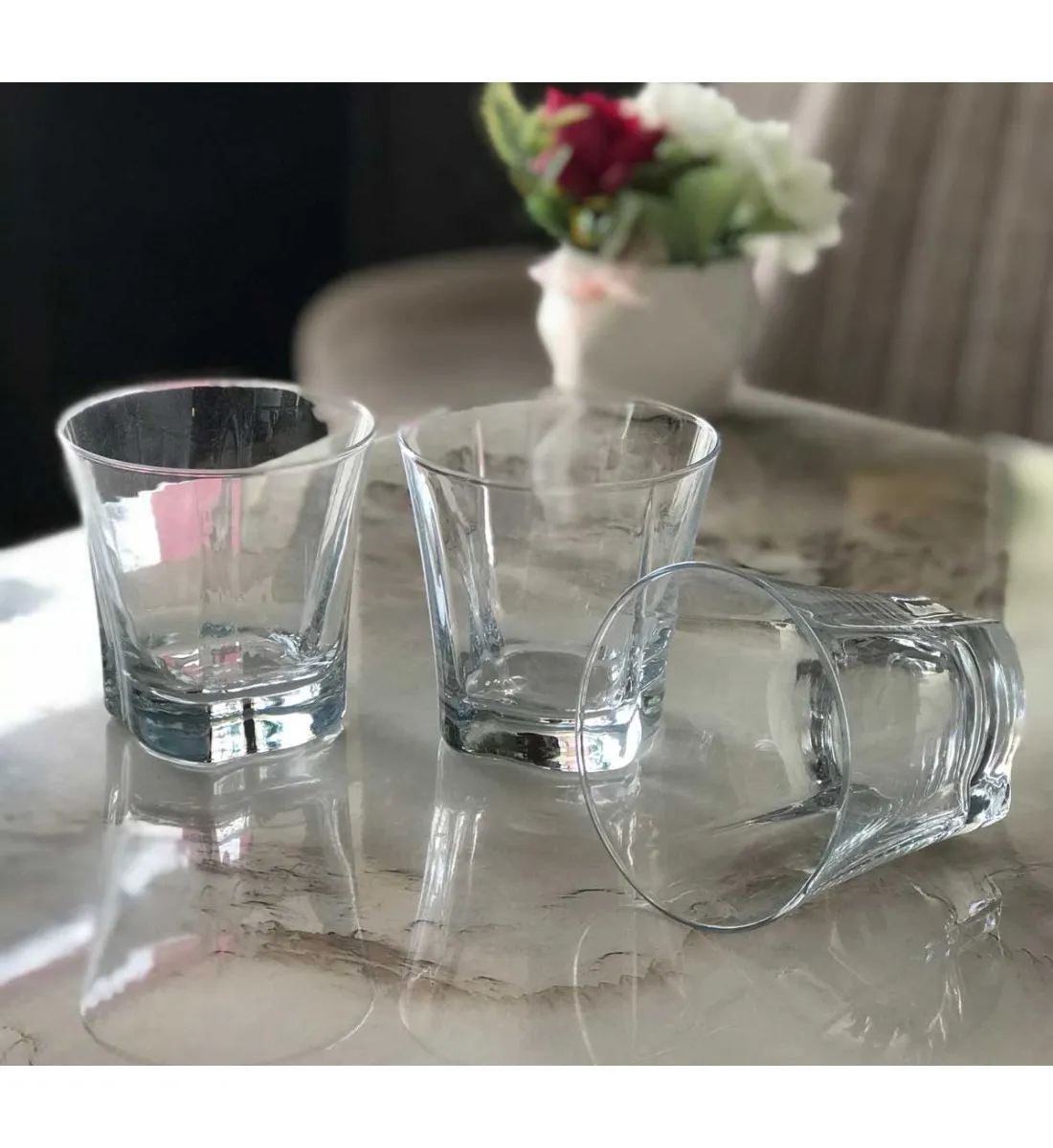 طقم كاسات زجاج 3 قطع متعدد الاستخدام TRU338