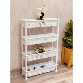 رف بلاستيك تنظيم الأغراض - 4دور 74*50*16سم رف بلاستيك تنظيم الأغراض - 4دور 74*50*16سم